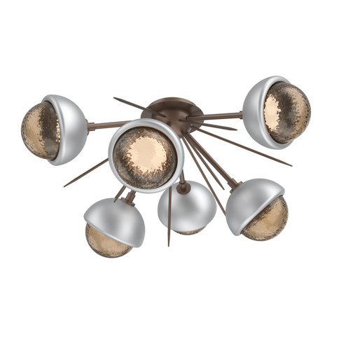 Cabochon LED Semi Flush Mount in Burnished Bronze (404|CLB0093-02-BB-B-L1-CS)