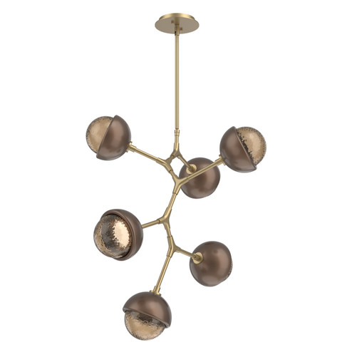 Cabochon LED Chandelier in Gilded Brass (404|CHB0093-VA-GB-B-001-L1-BB)