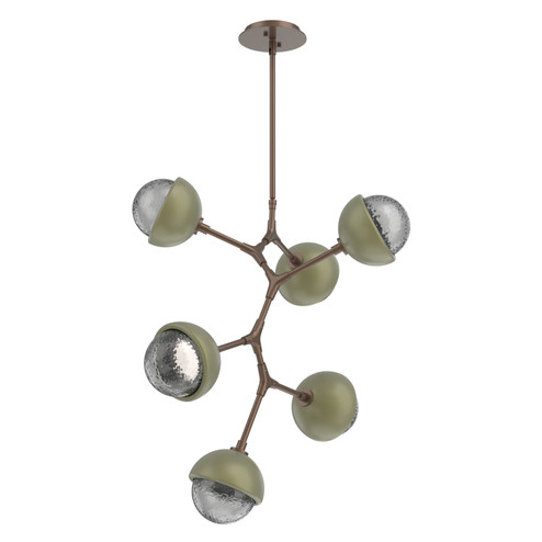 Cabochon LED Chandelier in Burnished Bronze (404|CHB0093-VA-BB-S-001-L3-GE)