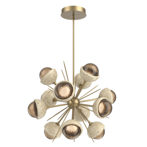 Cabochon LED Chandelier in Novel Brass (404|CHB0093-0A-NB-B-001-L1-TR)