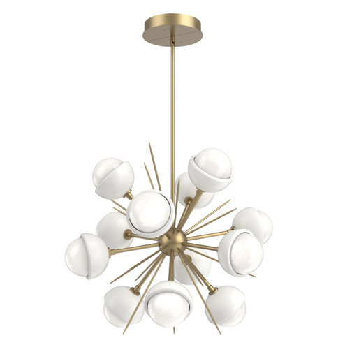 Cabochon LED Chandelier in Gilded Brass (404|CHB0093-0A-GB-WL-001-L3-WI)