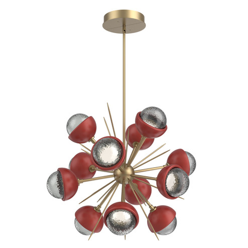 Cabochon LED Chandelier in Gilded Brass (404|CHB0093-0A-GB-S-001-L3-RE)