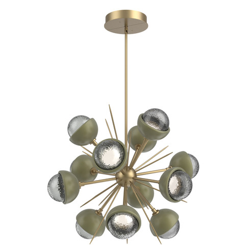 Cabochon LED Chandelier in Gilded Brass (404|CHB0093-0A-GB-S-001-L1-GE)