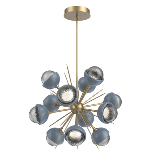Cabochon LED Chandelier in Gilded Brass (404|CHB0093-0A-GB-S-001-L1-BU)