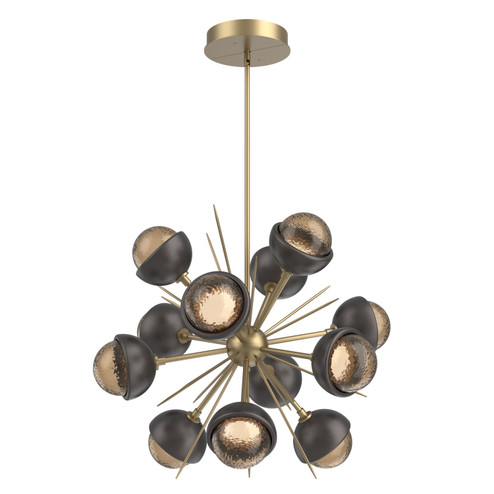 Cabochon LED Chandelier in Gilded Brass (404|CHB0093-0A-GB-B-001-L3-GP)
