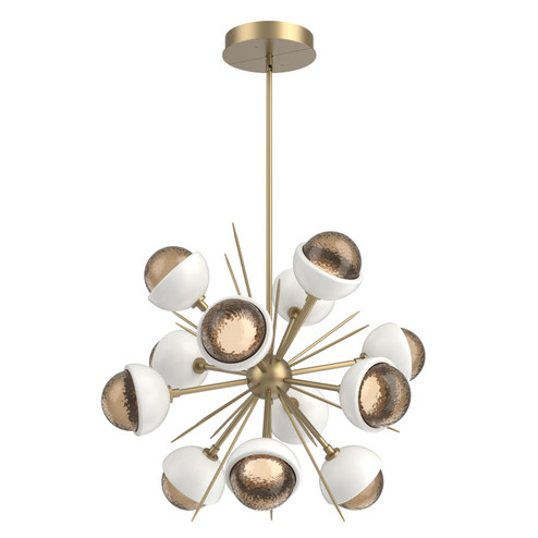 Cabochon LED Chandelier in Gilded Brass (404|CHB0093-0A-GB-B-001-L1-WI)