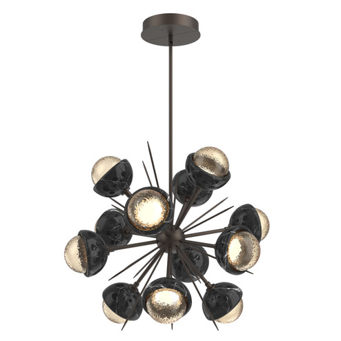 Cabochon LED Chandelier in Flat Bronze (404|CHB0093-0A-FB-A-001-L3-BM)