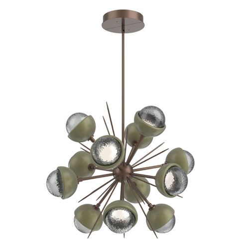 Cabochon LED Chandelier in Burnished Bronze (404|CHB0093-0A-BB-S-001-L1-GE)