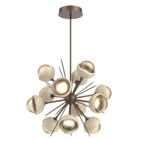 Cabochon LED Chandelier in Burnished Bronze (404|CHB0093-0A-BB-A-001-L3-TR)