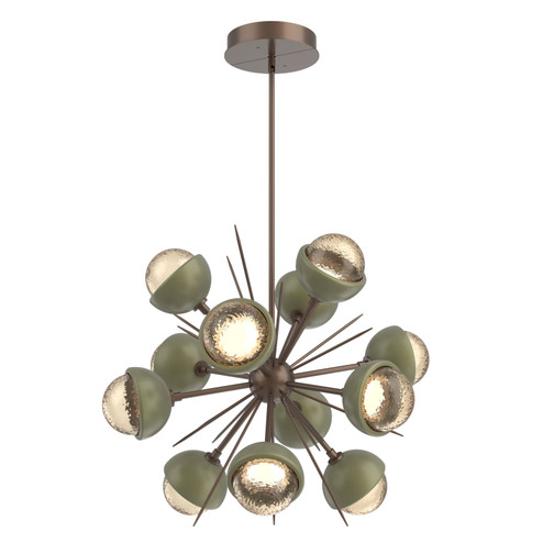 Cabochon LED Chandelier in Burnished Bronze (404|CHB0093-0A-BB-A-001-L3-GE)