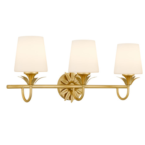Dorothea Three Light Vanity in Gold Leaf (10|DOT8624GFL)