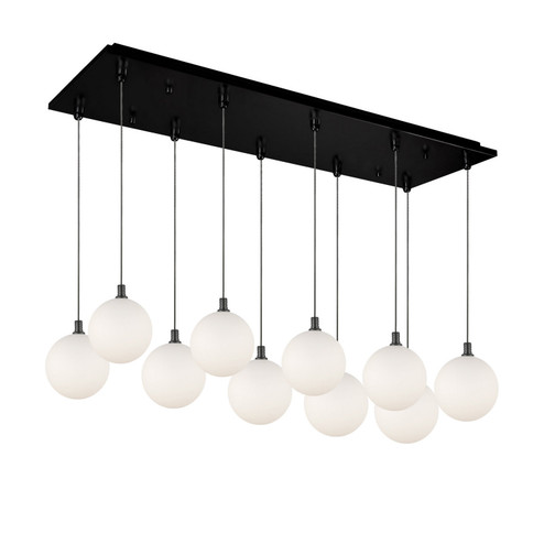 Bolla LED Pendant in Black/Opal Glass (347|MP3106BKOP-10)