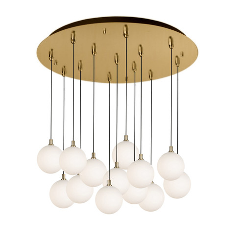 Bolla LED Pendant in Brushed Gold/Opal Glass (347|MP3106BGOP-13)