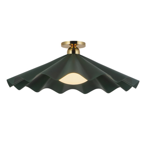Furrow One Light Semi-Flush Mount in Pine Green (452|SF354125PGN)