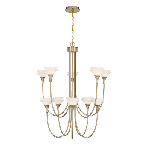 Florena Ten Light Chandelier in Noble Brass (51|1-5083-10-127)