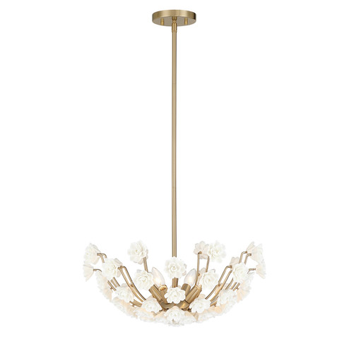 Flores Four Light Chandelier in Noble Brass (51|1-2500-4-127)
