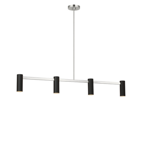 Zentro Four Light Linear Chandelier in Brushed Nickel (1|GLC2074BNE)