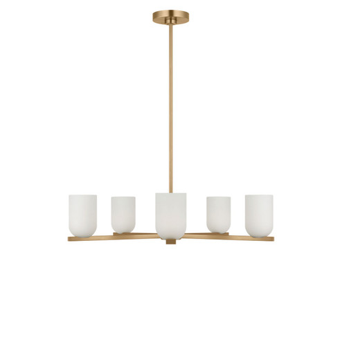 Neblina Five Light Chandelier in Satin Brass (1|GLC1935SB)