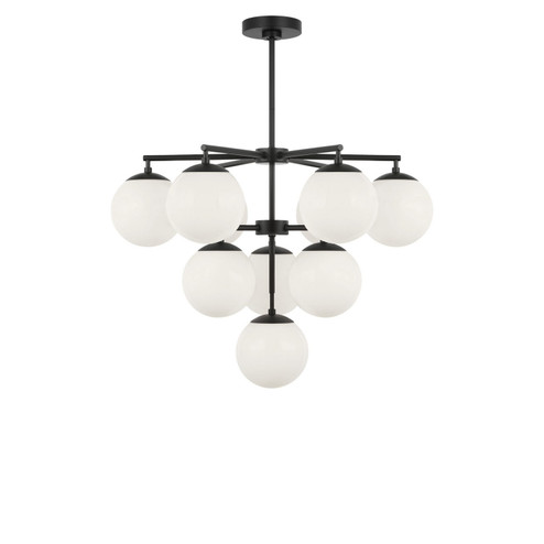 Nube Ten Light Chandelier in Midnight Black (1|GLC18010MBKE)