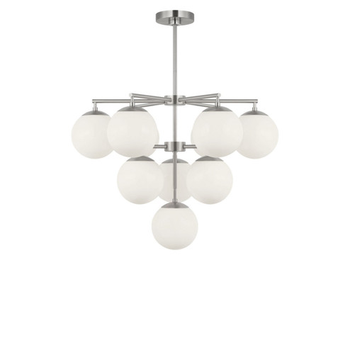 Nube Ten Light Chandelier in Brushed Nickel (1|GLC18010BNE)