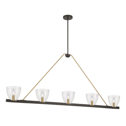 Noellea Five Light Linear Chandelier in Dark Bronze (7|12727-796)