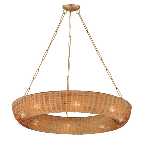 Bower Eight Light Pendant in Natural Aged Brass (16|14314NANAB)