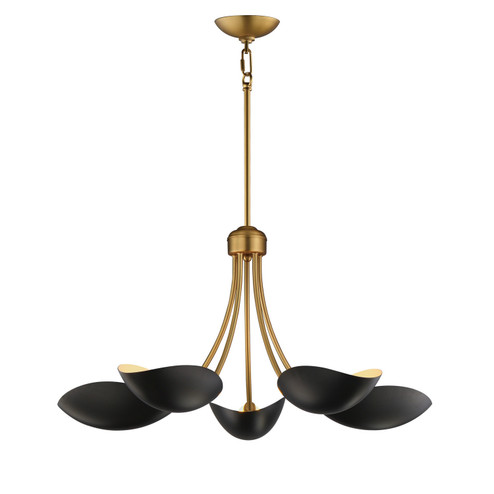 Maris Five Light Chandelier in Black / Natural Aged Brass (16|10825BKNAB)