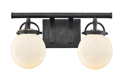 Downtown Urban Two Light Bath Vanity in Weathered Zinc (405|416-2W-WZ-G201-6)