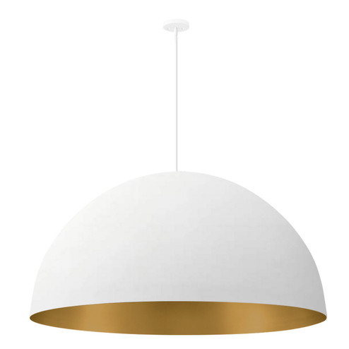 No Shade Material Ten Light Pendant in Matte White with Champagne Gold Interior (102|NSH-9848-MTGD)