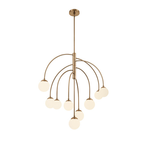 Fusion Nine Light Chandelier in Brushed Brass (102|FSN-9014-ETCH-BRSS)