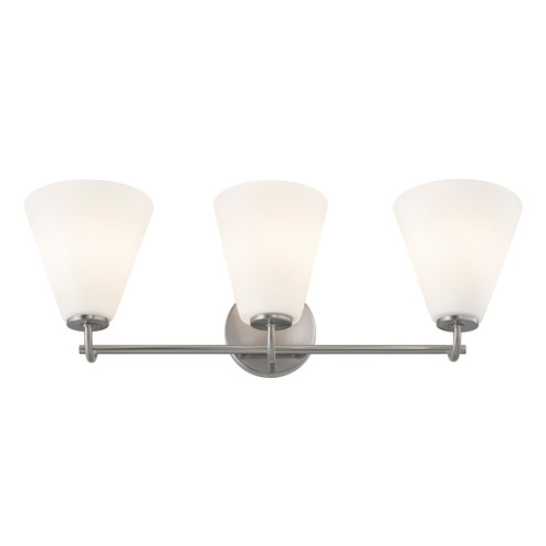 Fusion Three Light Bath Bar in Brushed Nickel (102|FSN-8363-OPAL-NCKL)