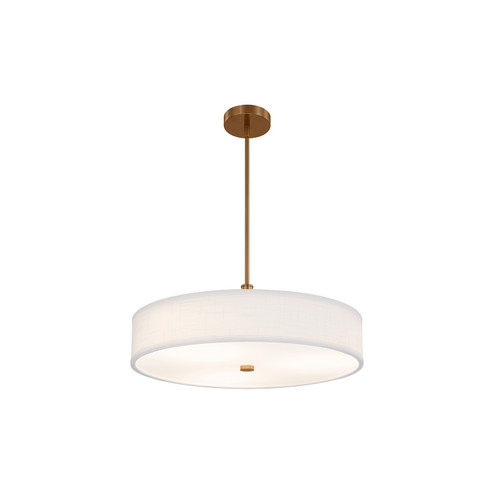 Textile LED Pendant in Brushed Brass (102|FAB-9312-WHTE-BRSS)