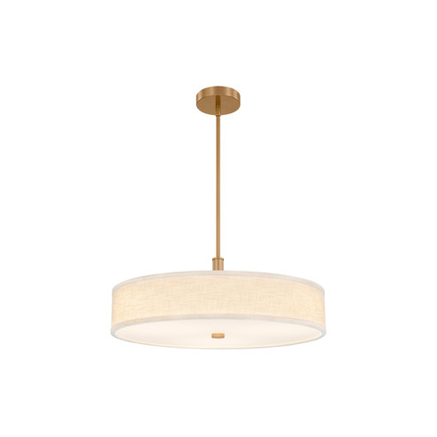 Textile LED Pendant in Brushed Brass (102|FAB-9312-CREM-BRSS)