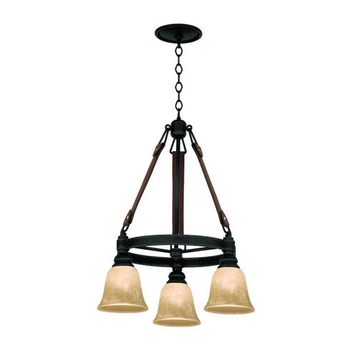 Rodeo Drive Three Light Chandelier in Black (33|4633B/ECRU)