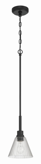 Pleated One Light Mini Pendant in Flat Black (46|61191-FB)