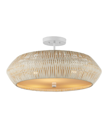 Antibes Three Light Semi-Flush Mount in Bleached Natural/Snow White/White (142|9000-1346)
