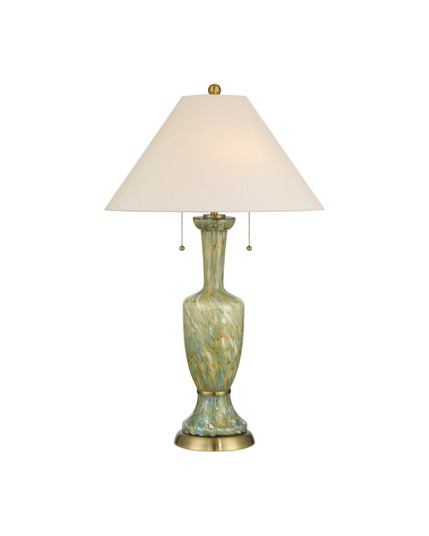 Classico Two Light Table Lamp in Green/Beige/Antique Brass (142|6000-1069)