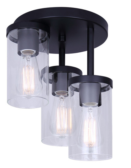 Britton Three Light Semi Flush Mount in Matte Black (387|ISF1234A03BK)