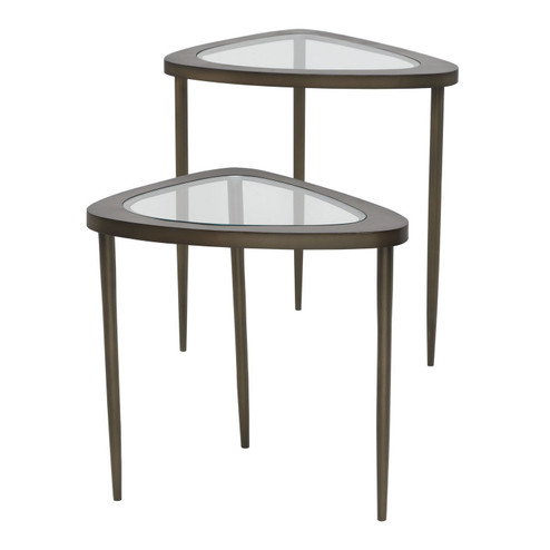 Millar Nesting Tables, S/2 in Antiqued Brass (52|50346)