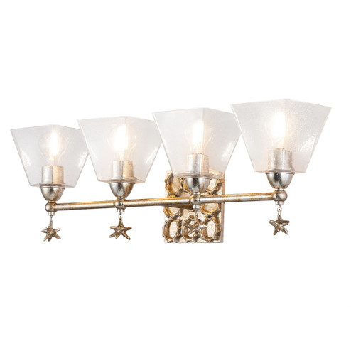 Star Four Light Bath Bar in Silver Leaf (175|BB1002S-4)