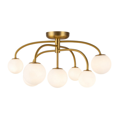 Fiona Seven Light Flush Mount in Brushed Gold/Opal Glass (452|SF686027BGOP)