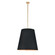 Calor Three Light Pendant in Black Linen With Gold Parchment/Vintage Brass (452|PD311025VBBG)