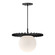 Plume One Light Pendant in Matte Black/Opal Matte Glass (452|PD501214MBOP)