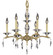 Kaya Six Light Chandelier in Pewter w/Polished Nickel Accents (183|CH5503-G-37G-38G-ST)