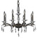 Kaya Eight Light Chandelier in Pewter w/Polished Nickel Accents (183|CH5504-G-37G-38G-ST)