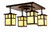 Mission Four Light Ceiling Mount in Satin Black (37|MCM-5/4TTN-BK)