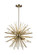 Sunburst Eight Light Chandelier in Satin Brass (78|AC11443)