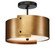 Ritsu One Light Semi-Flush Mount in Antique Brass/Black (142|9999-0063)