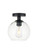 BAXTER One Light Flush Mount in Black and Clear (173|LD2204BK)