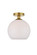 BAXTER One Light Flush Mount in Brass and frosted white (173|LD2211BR)